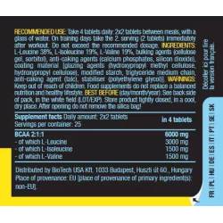 BioTech USA BCAA 6000 (100 compresse) 1